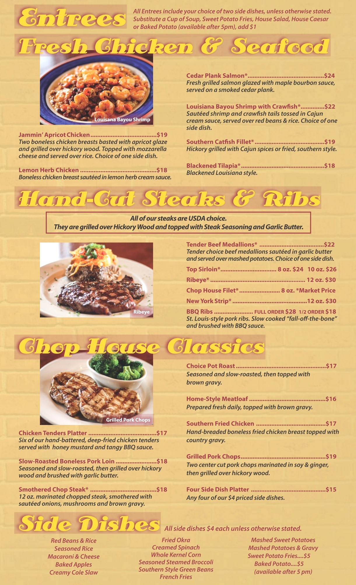 Franklin Chop House 21 Dining Menu